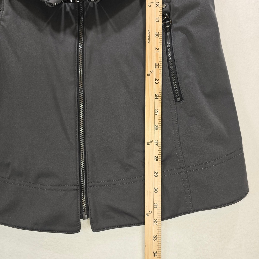 Laundry by Shelli Segal Grey Softshell Hooded Belted Jacket Coat Large - Picture 5 of 9